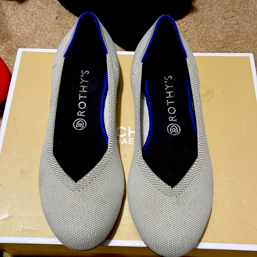 Rothy's the flat | cream| rounded toe | EUC